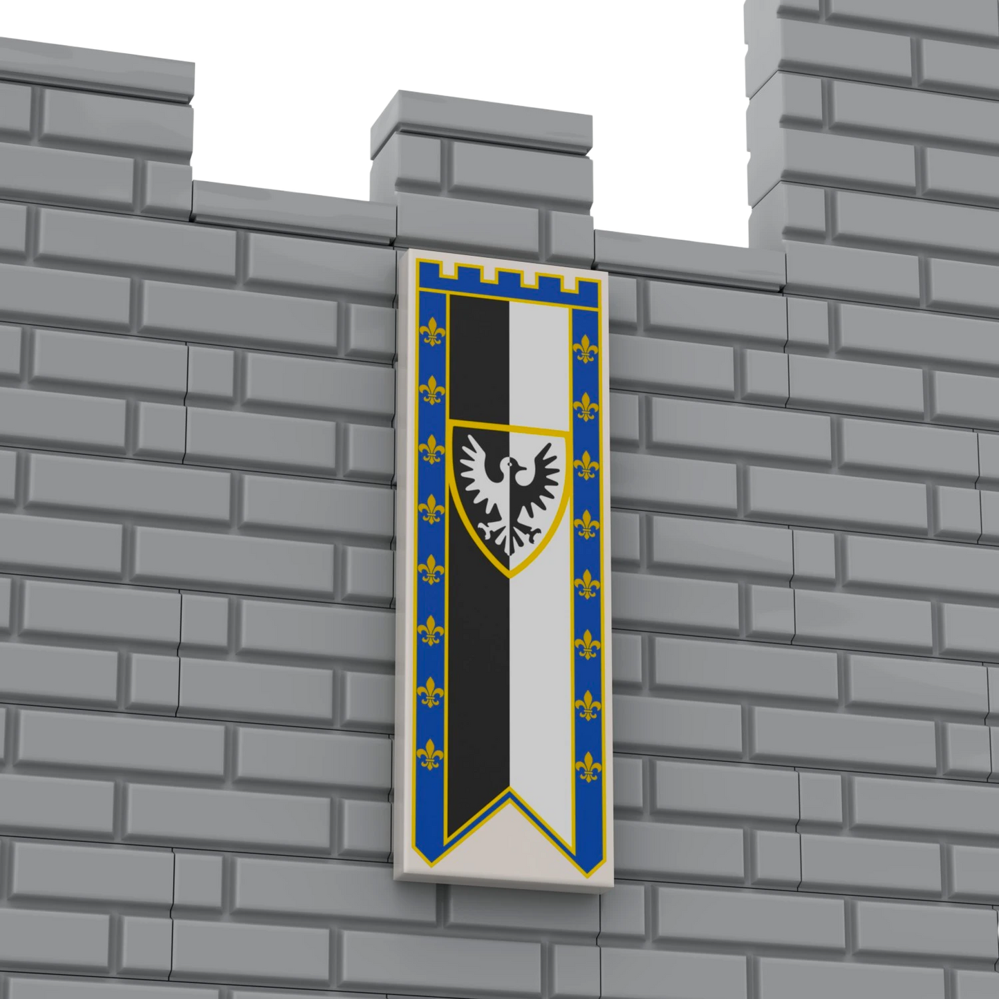 Bedruckte LEGO® Fliese 2x6 - Großes Banner 3 'Schwarze Falken / Black Falcons'