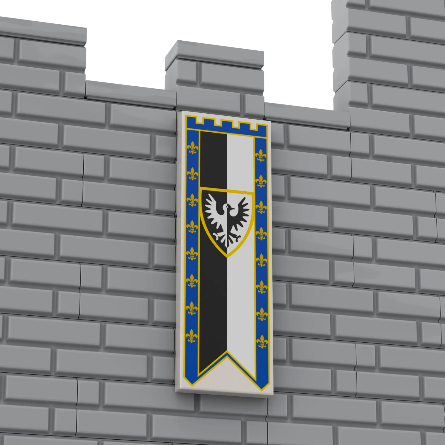 Bedruckte LEGO® Fliese 2x6 - Großes Banner 3 'Schwarze Falken / Black Falcons'