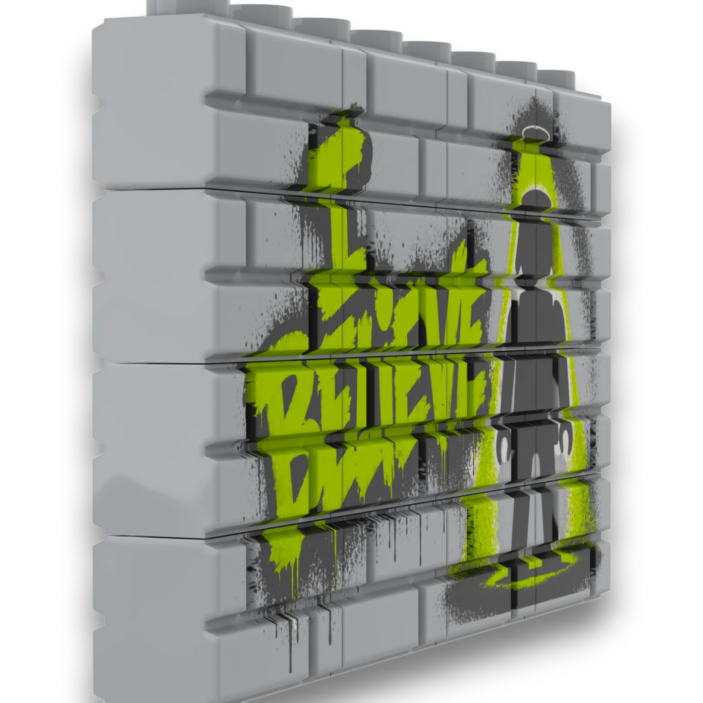 Bedrucktes LEGO® Mauer-Set - 'I Believe' Graffiti