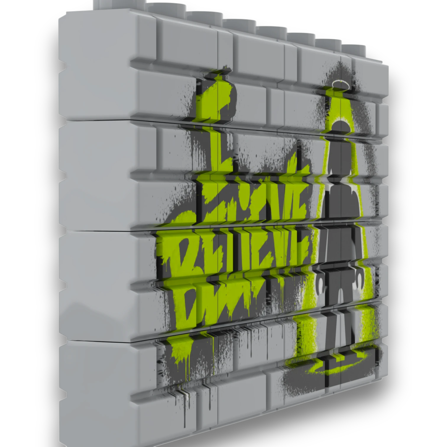 Bedrucktes LEGO® Mauer-Set - 'I Believe' Graffiti
