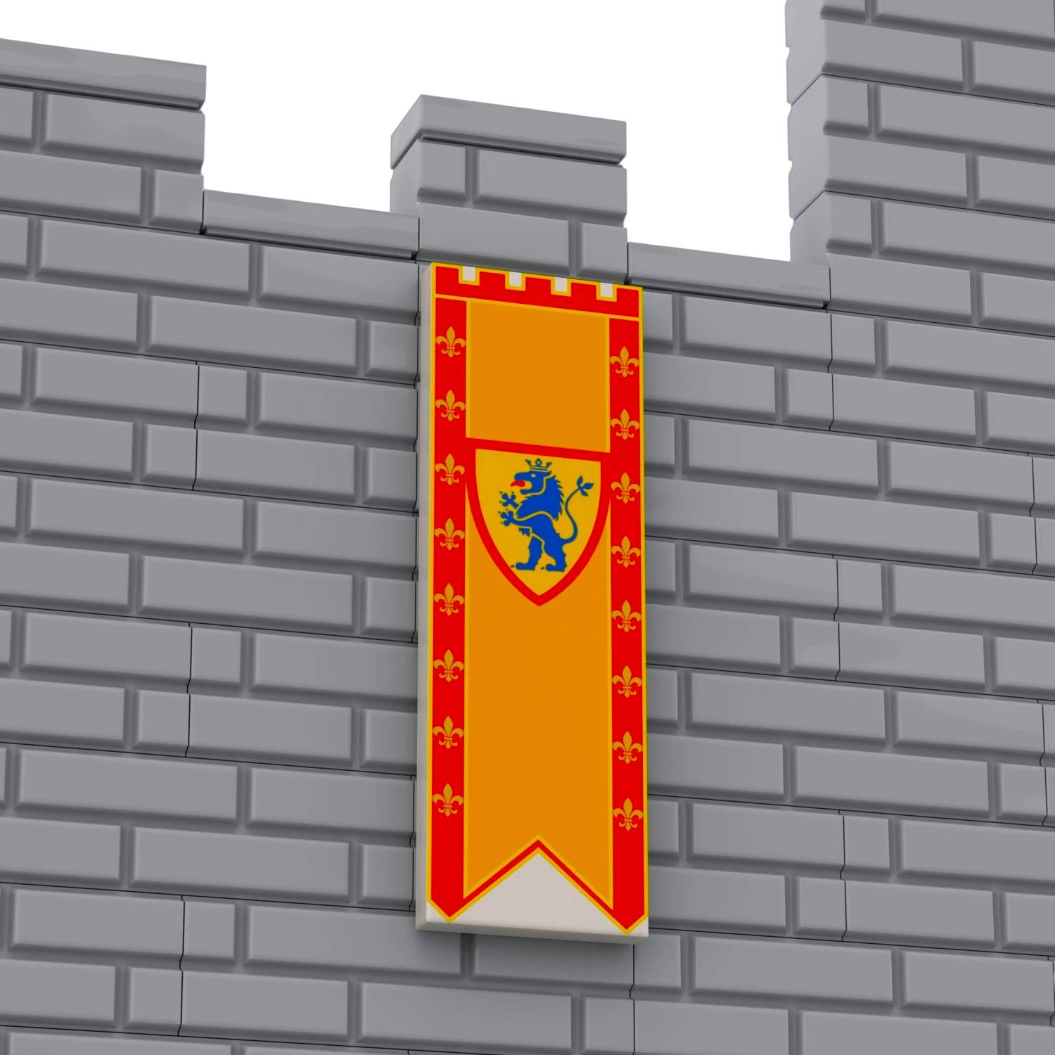 Bedruckte LEGO® Fliese 2x6 - Großes Banner 6 'Löwenritter / Lion Knights'
