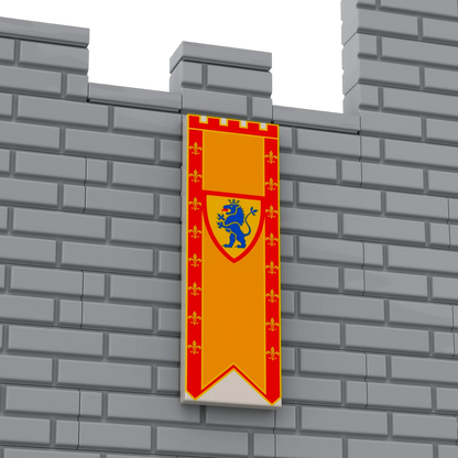 Bedruckte LEGO® Fliese 2x6 - Großes Banner 6 'Löwenritter / Lion Knights'