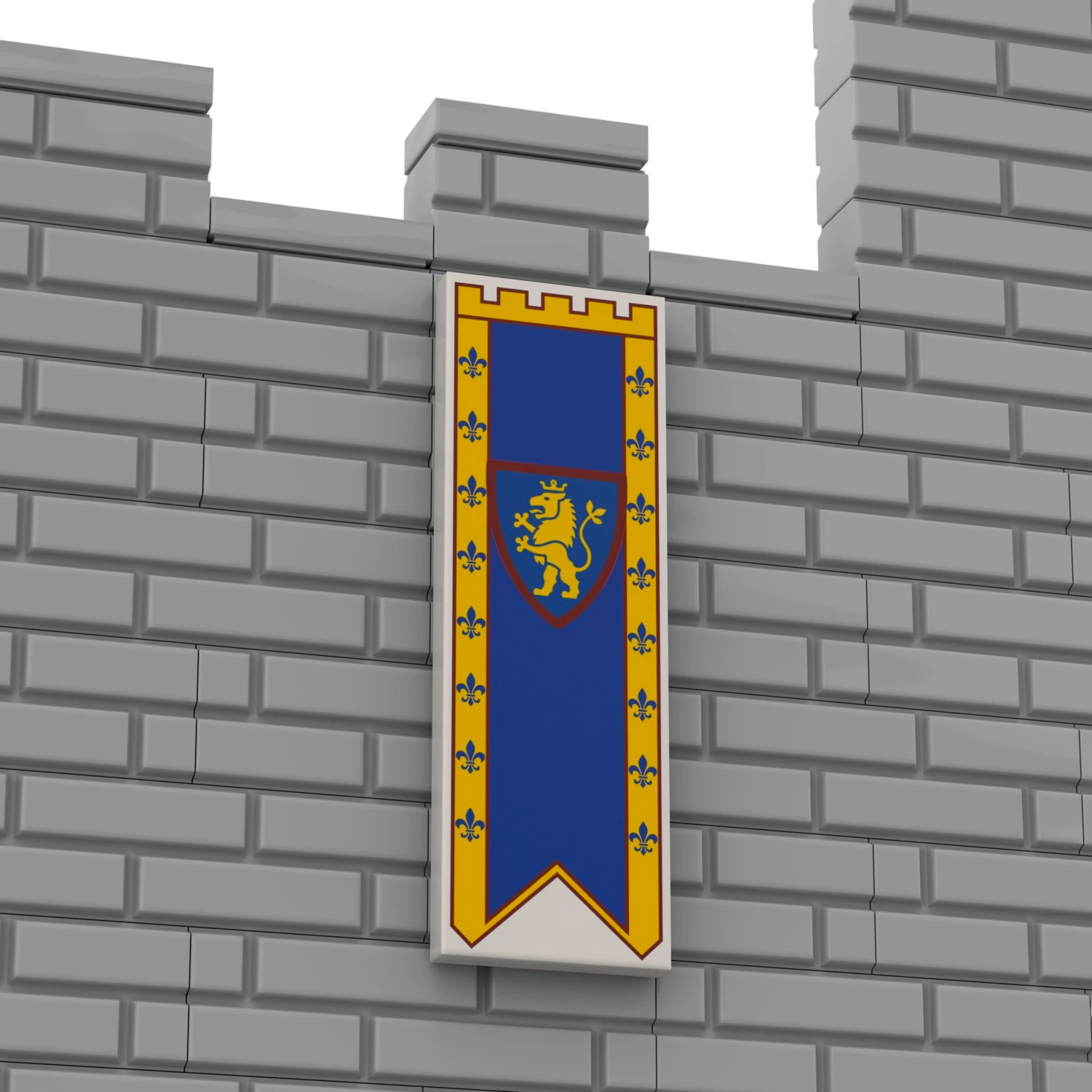 Bedruckte LEGO® Fliese 2x6 - Großes Banner 5 'Löwenritter / Lion Knights'