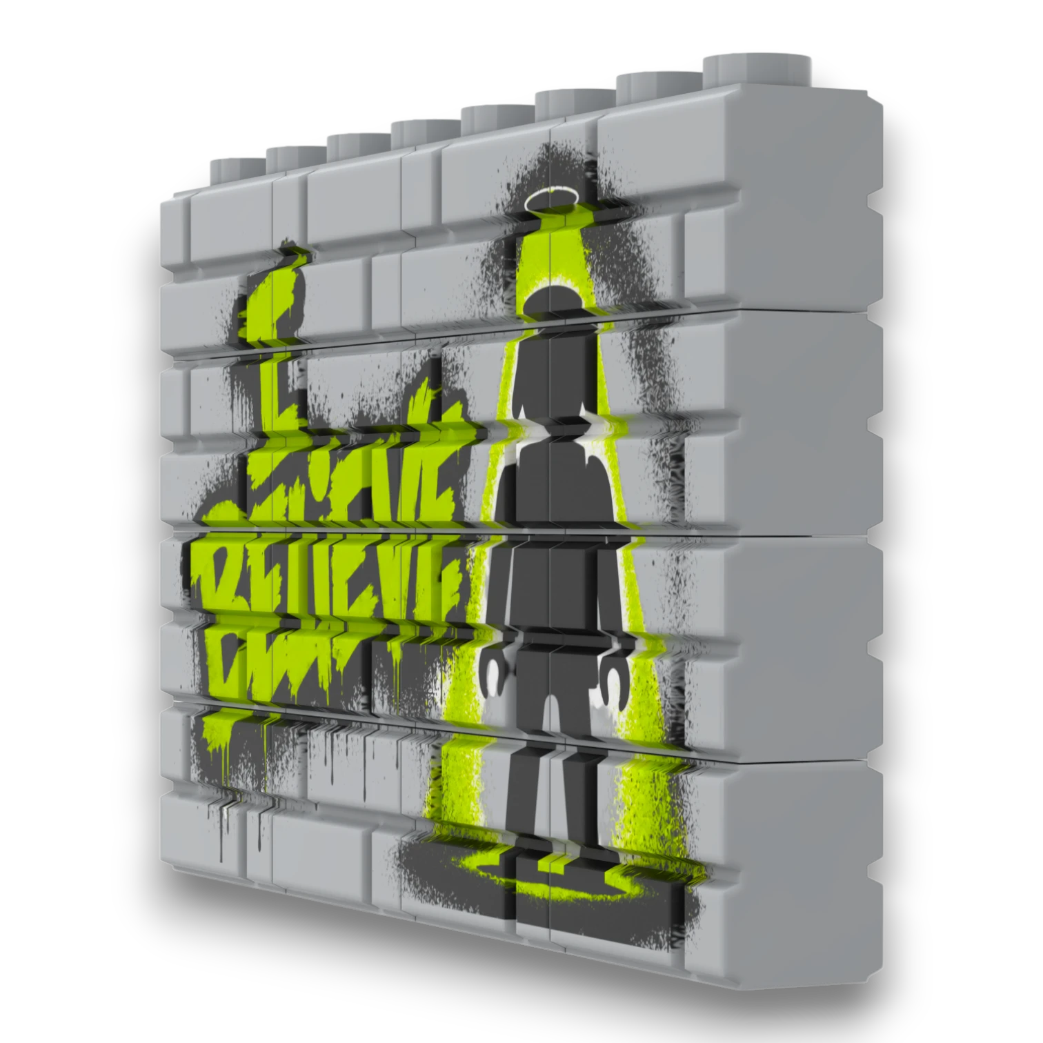Bedrucktes LEGO® Mauer-Set - 'I Believe' Graffiti