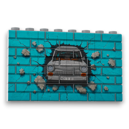 Bedrucktes LEGO® Mauer-Set - 'Berliner Mauer Trabi' Graffiti