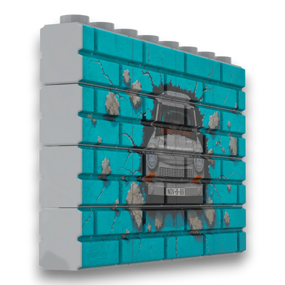 Bedrucktes LEGO® Mauer-Set - 'Berliner Mauer Trabi' Graffiti