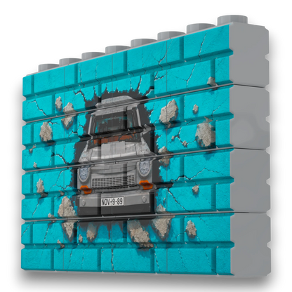 Bedrucktes LEGO® Mauer-Set - 'Berliner Mauer Trabi' Graffiti