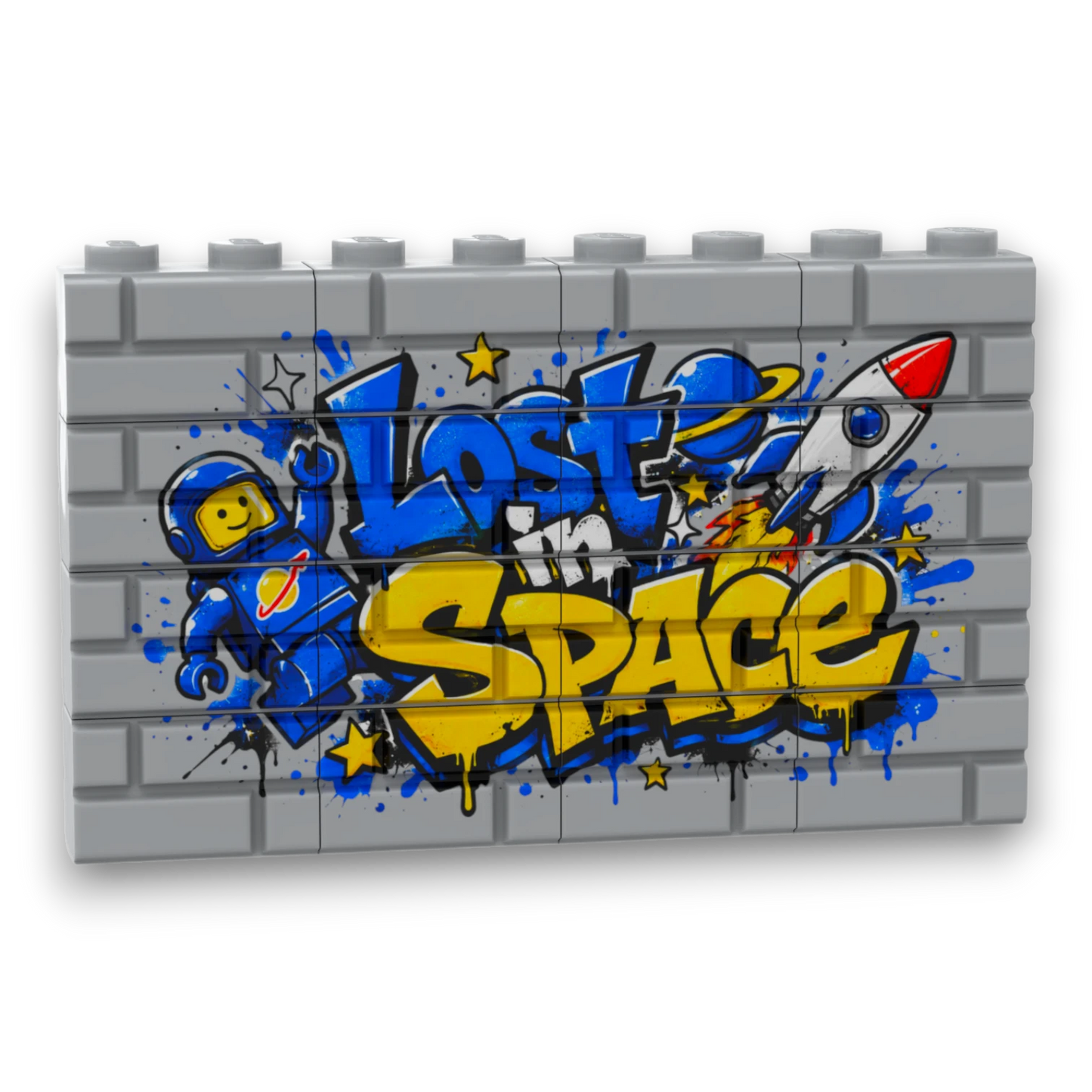 Bedrucktes LEGO® Mauer-Set - 'Lost in Space' Graffiti