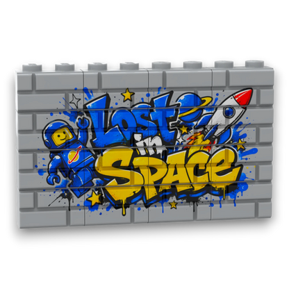 Bedrucktes LEGO® Mauer-Set - 'Lost in Space' Graffiti