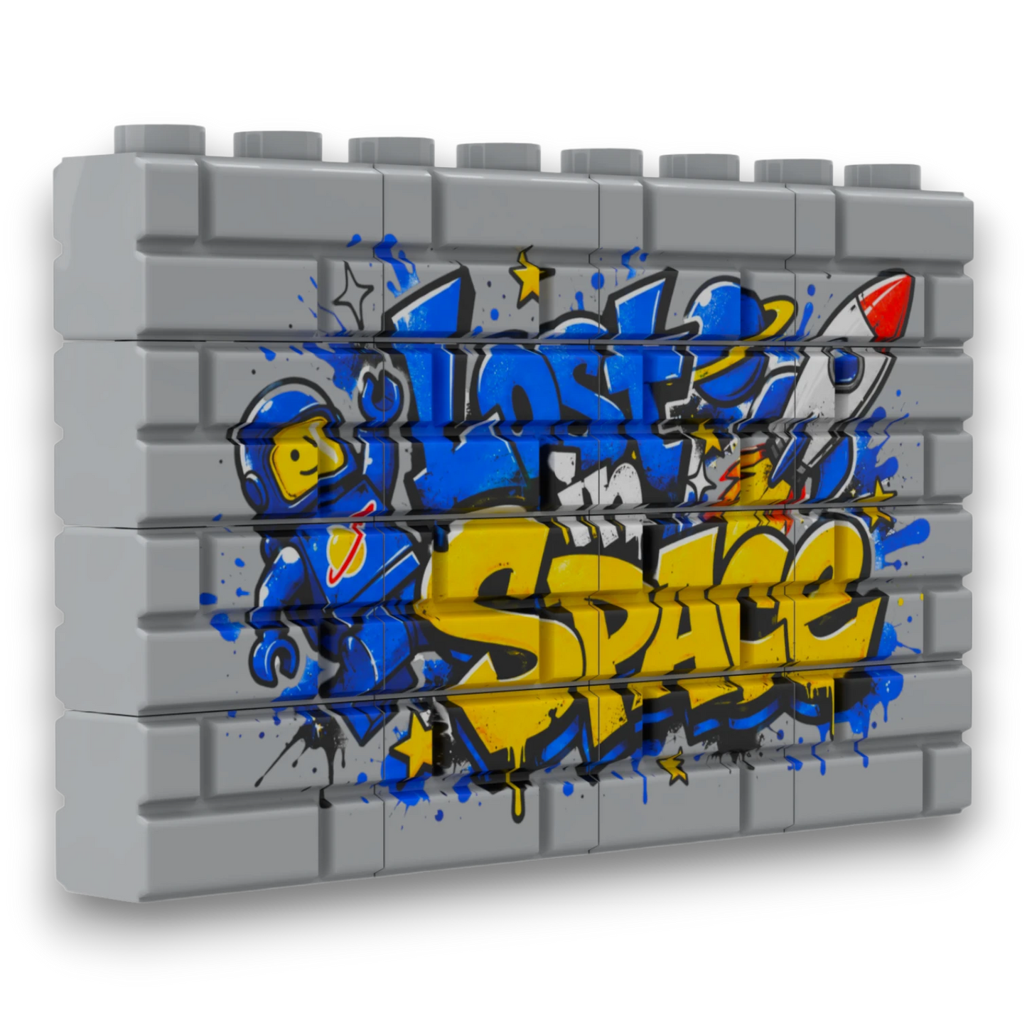 Bedrucktes LEGO® Mauer-Set - 'Lost in Space' Graffiti