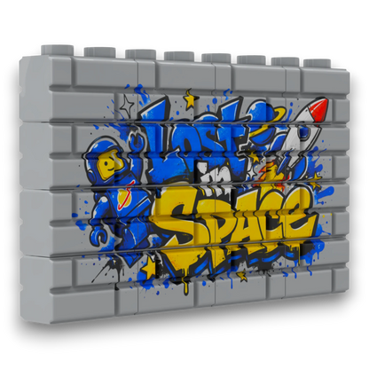 Bedrucktes LEGO® Mauer-Set - 'Lost in Space' Graffiti