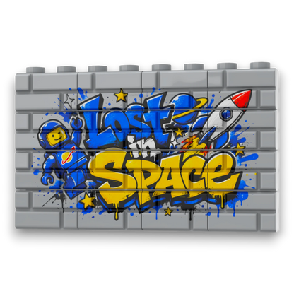 Bedrucktes LEGO® Mauer-Set - 'Lost in Space' Graffiti