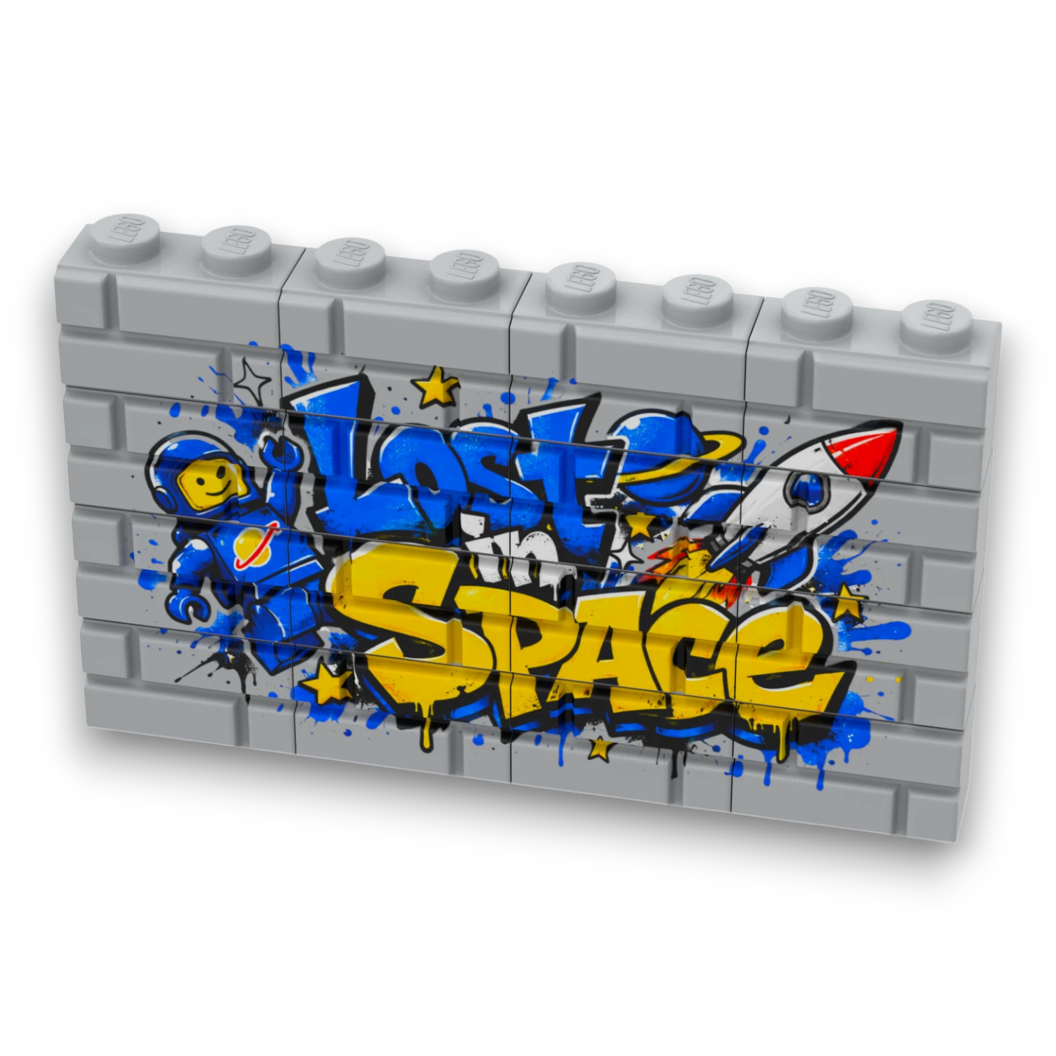 Bedrucktes LEGO® Mauer-Set - 'Lost in Space' Graffiti