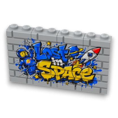 Bedrucktes LEGO® Mauer-Set - 'Lost in Space' Graffiti
