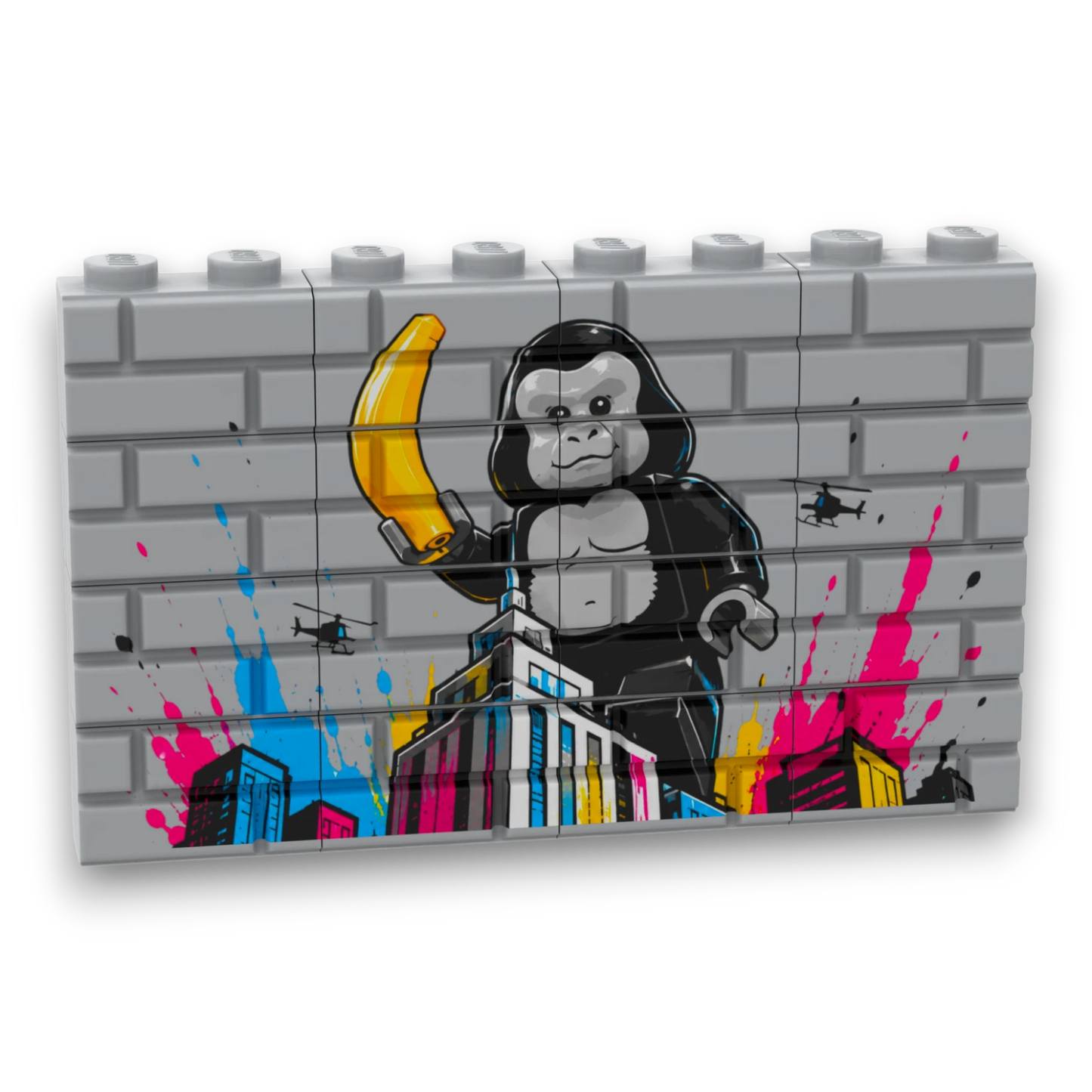 Bedrucktes LEGO® Mauer-Set - 'King Kong' Graffiti