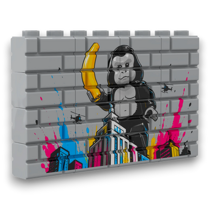 Bedrucktes LEGO® Mauer-Set - 'King Kong' Graffiti