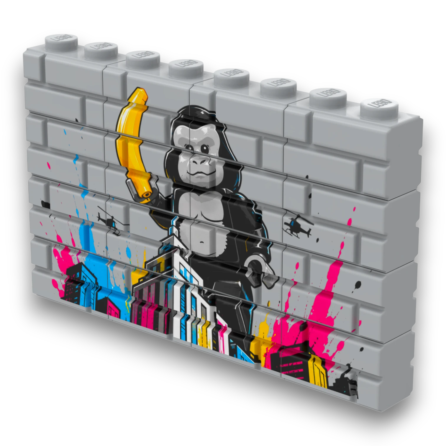 Bedrucktes LEGO® Mauer-Set - 'King Kong' Graffiti