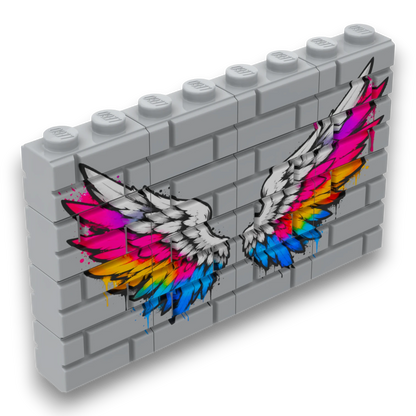 Bedrucktes LEGO® Mauer-Set - 'Engelsflügel' Graffiti