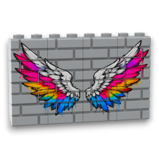 Bedrucktes LEGO® Mauer-Set - 'Engelsflügel' Graffiti