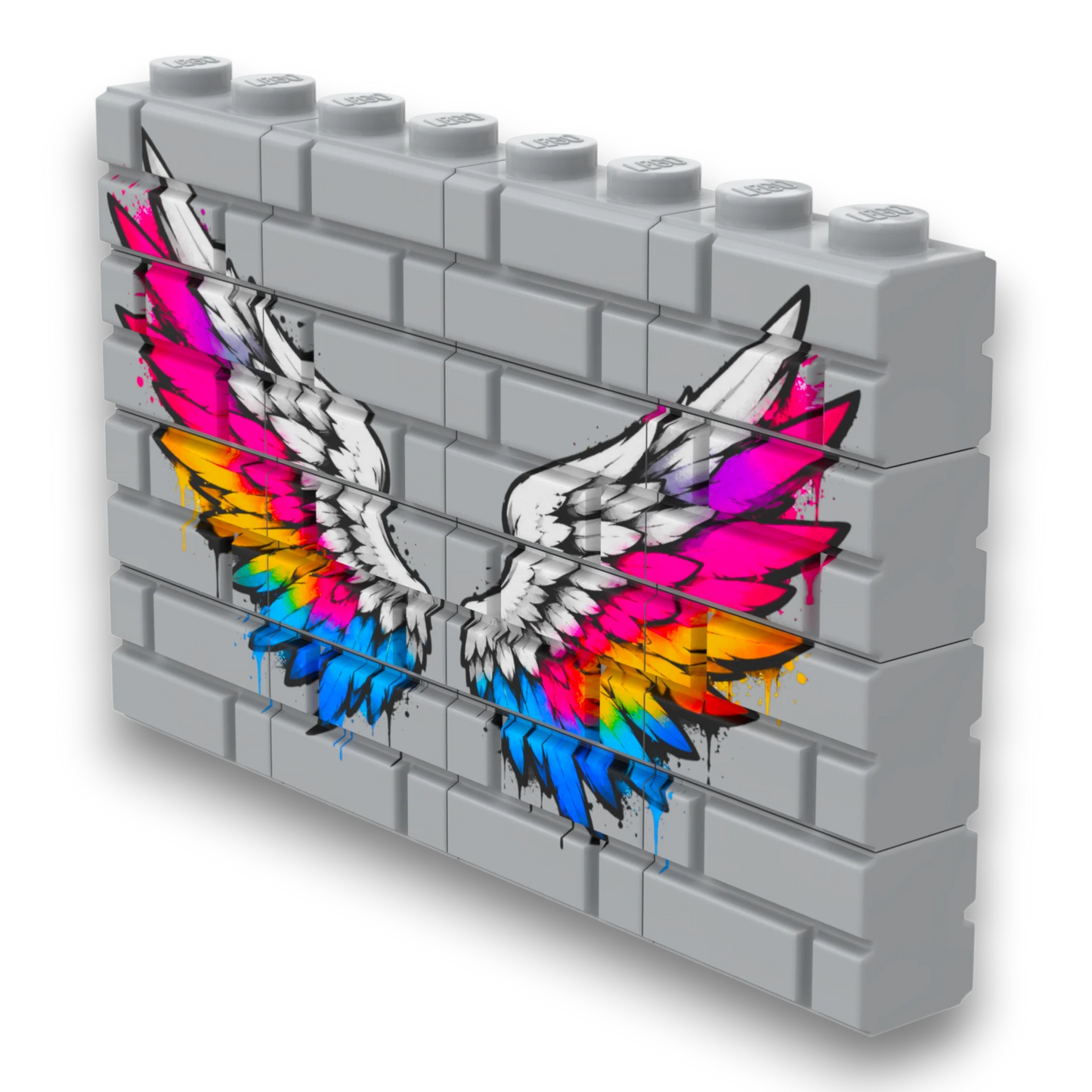 Bedrucktes LEGO® Mauer-Set - 'Engelsflügel' Graffiti