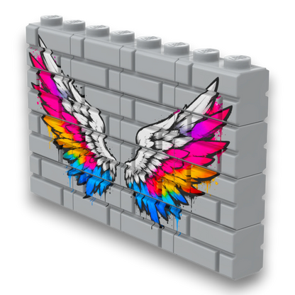 Bedrucktes LEGO® Mauer-Set - 'Engelsflügel' Graffiti