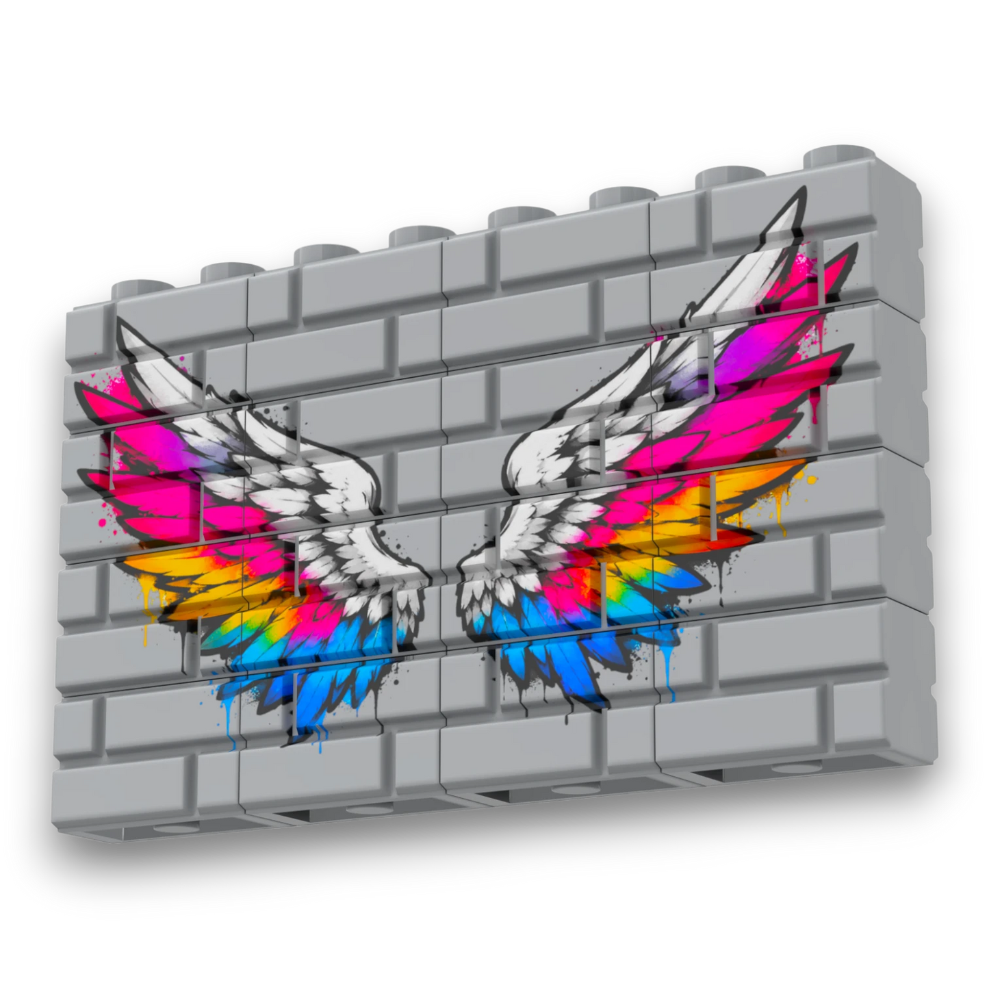 Bedrucktes LEGO® Mauer-Set - 'Engelsflügel' Graffiti