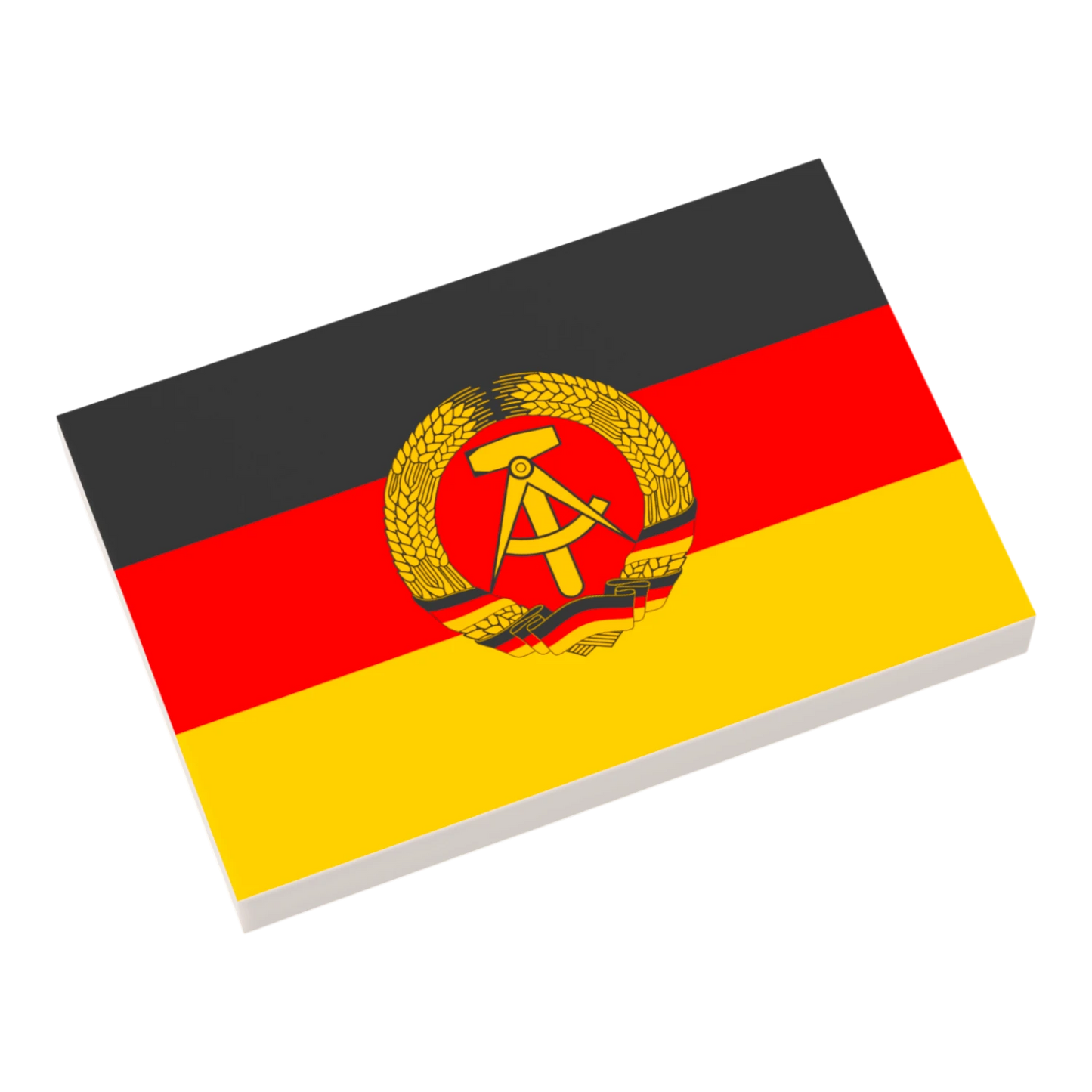 Bedruckte LEGO® Fliese 2x3 - DDR Flagge
