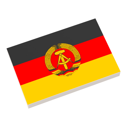 Bedruckte LEGO® Fliese 2x3 - DDR Flagge