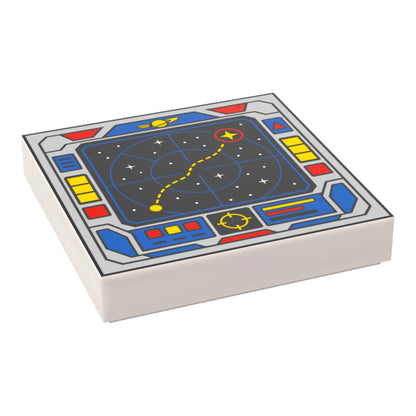 Bedruckte LEGO® Fliese 2x2 -  Space Controll-Panel 14