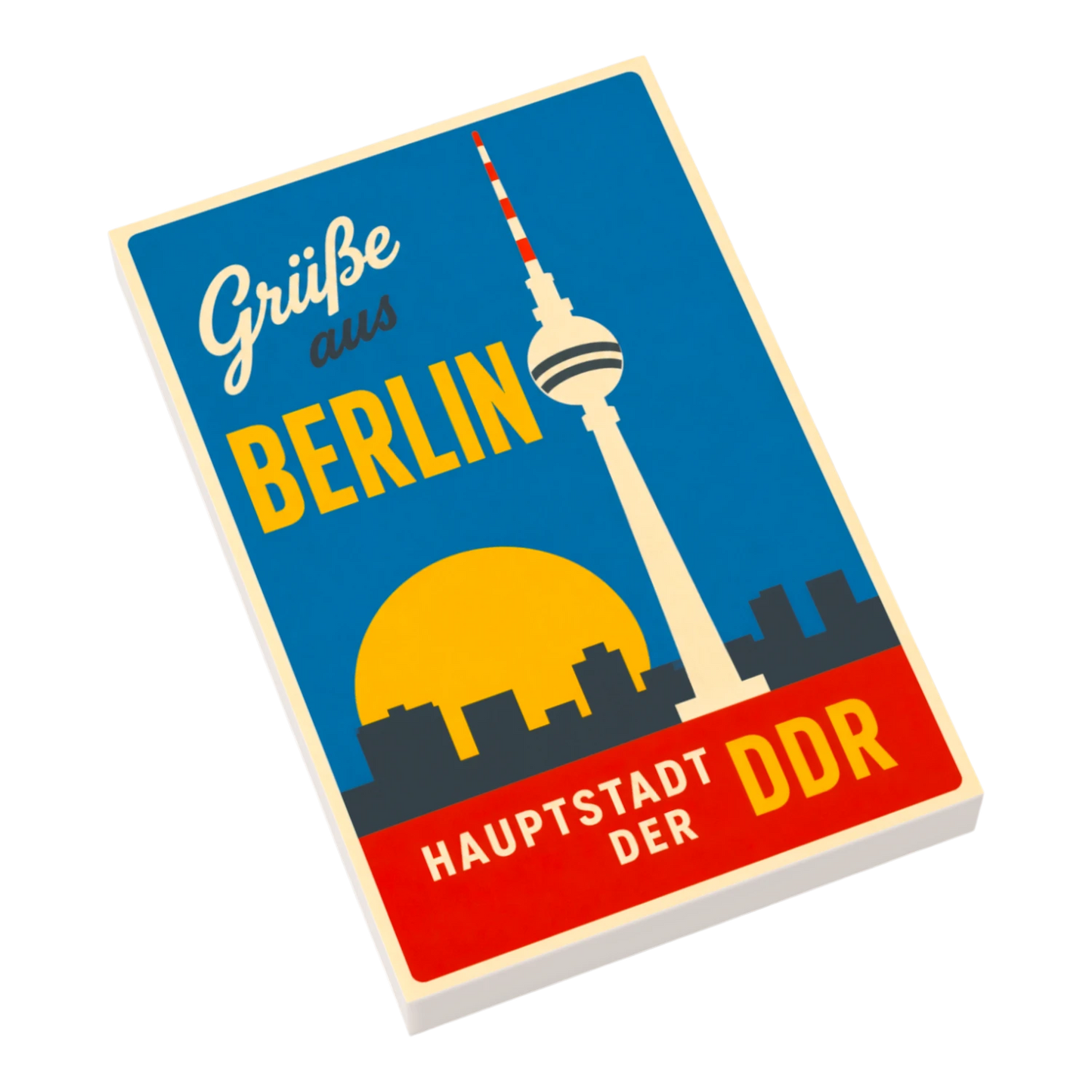 Bedruckte LEGO® Fliese 2x3 - Ostalgie Werbeplakat 'Berlin'