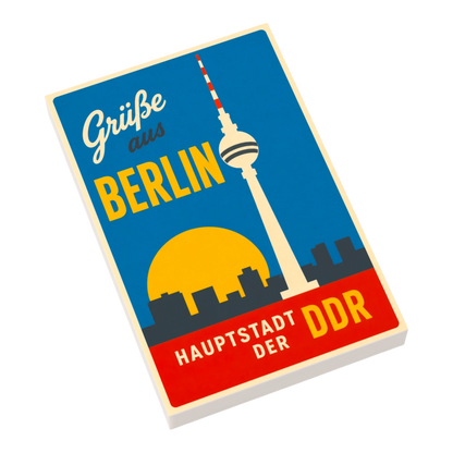 Bedruckte LEGO® Fliese 2x3 - Ostalgie Werbeplakat 'Berlin'