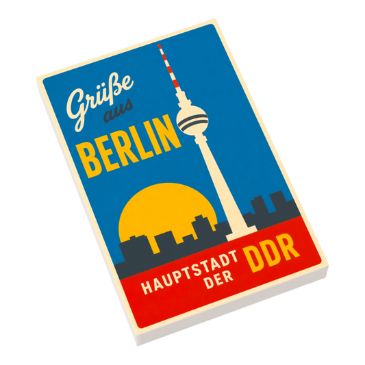 Bedruckte LEGO® Fliese 2x3 - Ostalgie Werbeplakat 'Berlin'