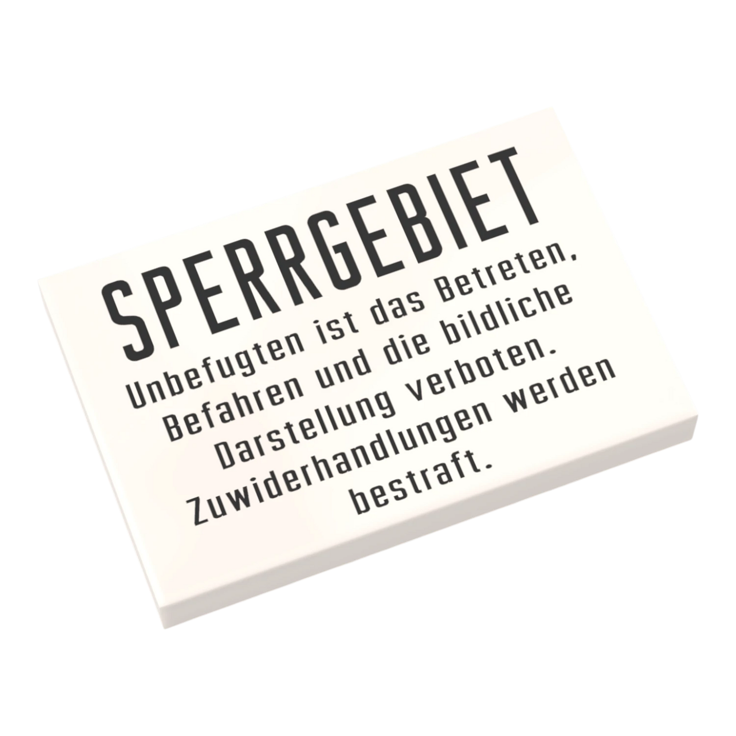 Bedruckte LEGO® Fliese 2x3 - Sperrgebiet DDR