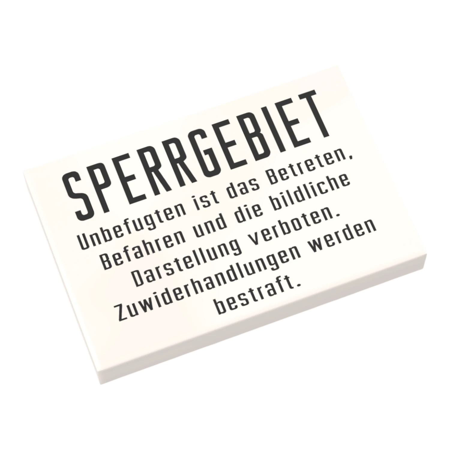 Bedruckte LEGO® Fliese 2x3 - Sperrgebiet DDR