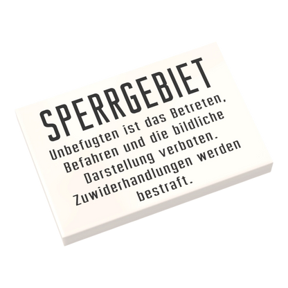 Bedruckte LEGO® Fliese 2x3 - Sperrgebiet DDR