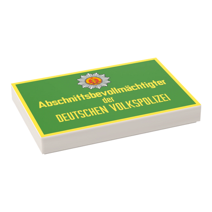 Bedruckte LEGO® Fliese 2x3 - Abschnittsbevollmächtigter Volkspolizei