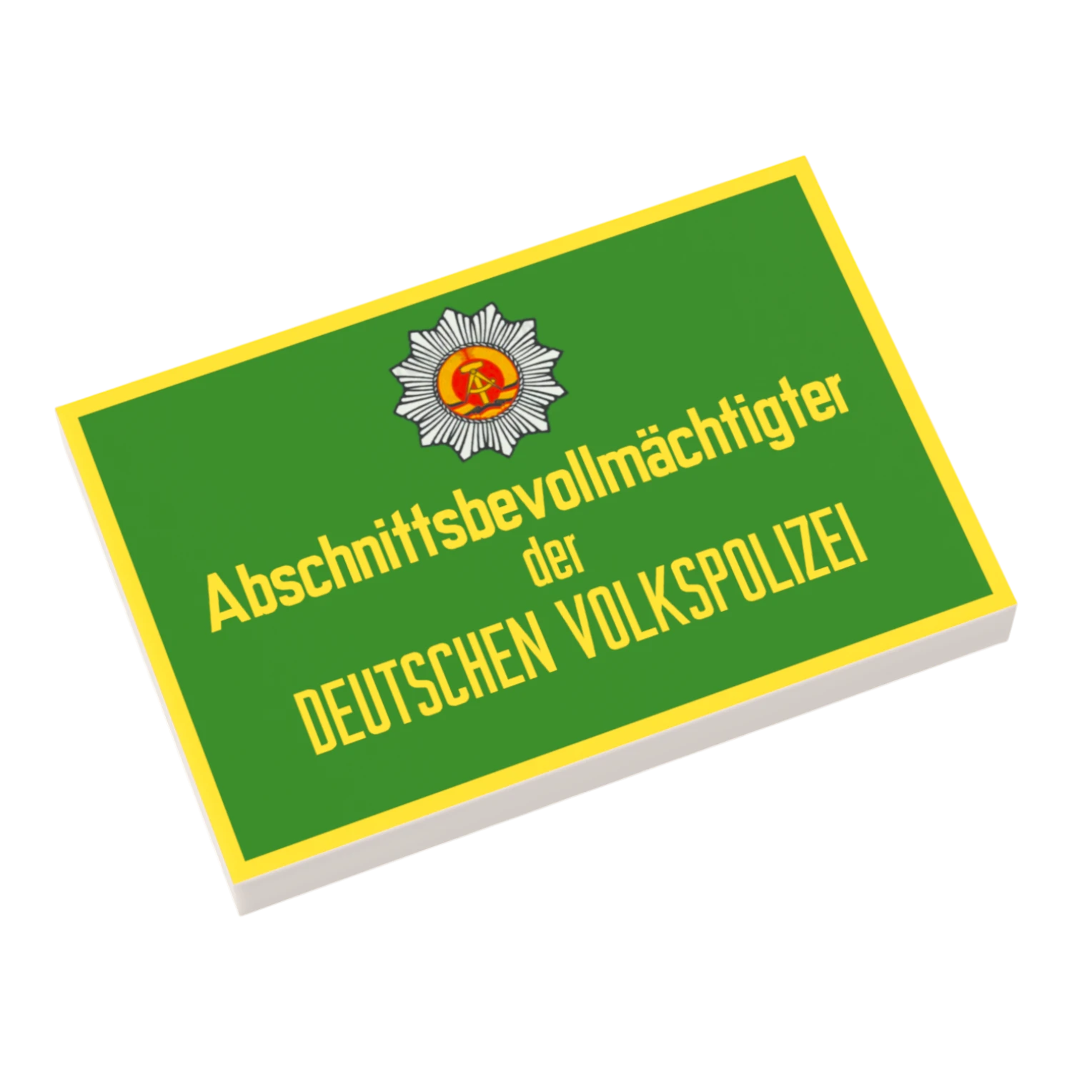 Bedruckte LEGO® Fliese 2x3 - Abschnittsbevollmächtigter Volkspolizei