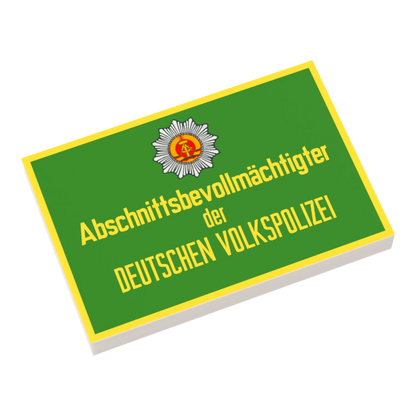 Bedruckte LEGO® Fliese 2x3 - Abschnittsbevollmächtigter Volkspolizei