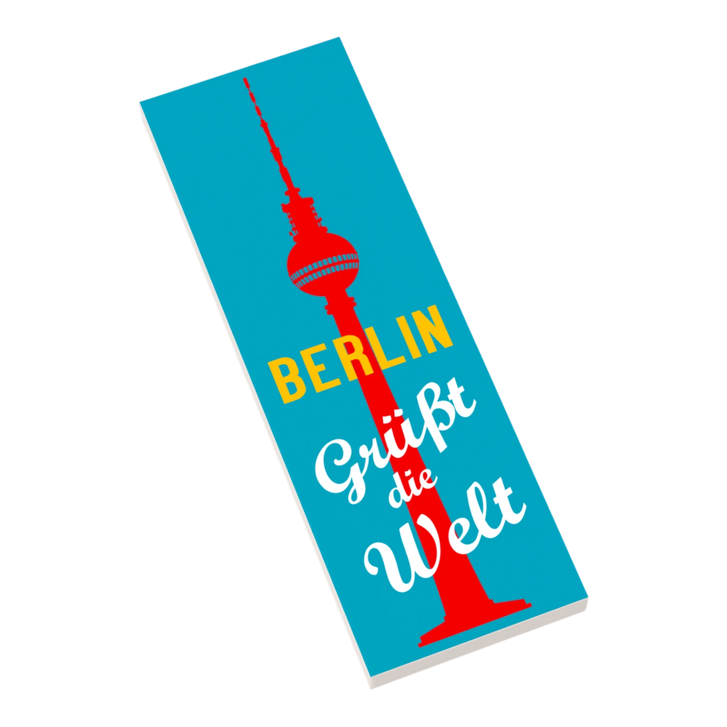 Bedruckte LEGO® Fliese 2x6 - Ostalgie Plakat 'Berlin Grüsst die Welt'