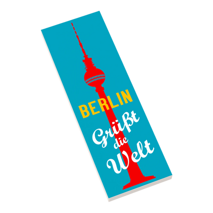 Bedruckte LEGO® Fliese 2x6 - Ostalgie Plakat 'Berlin Grüsst die Welt'