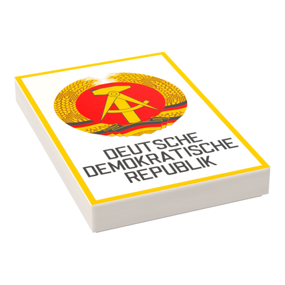 Bedruckte LEGO® Fliese 2x3 - DDR Schild