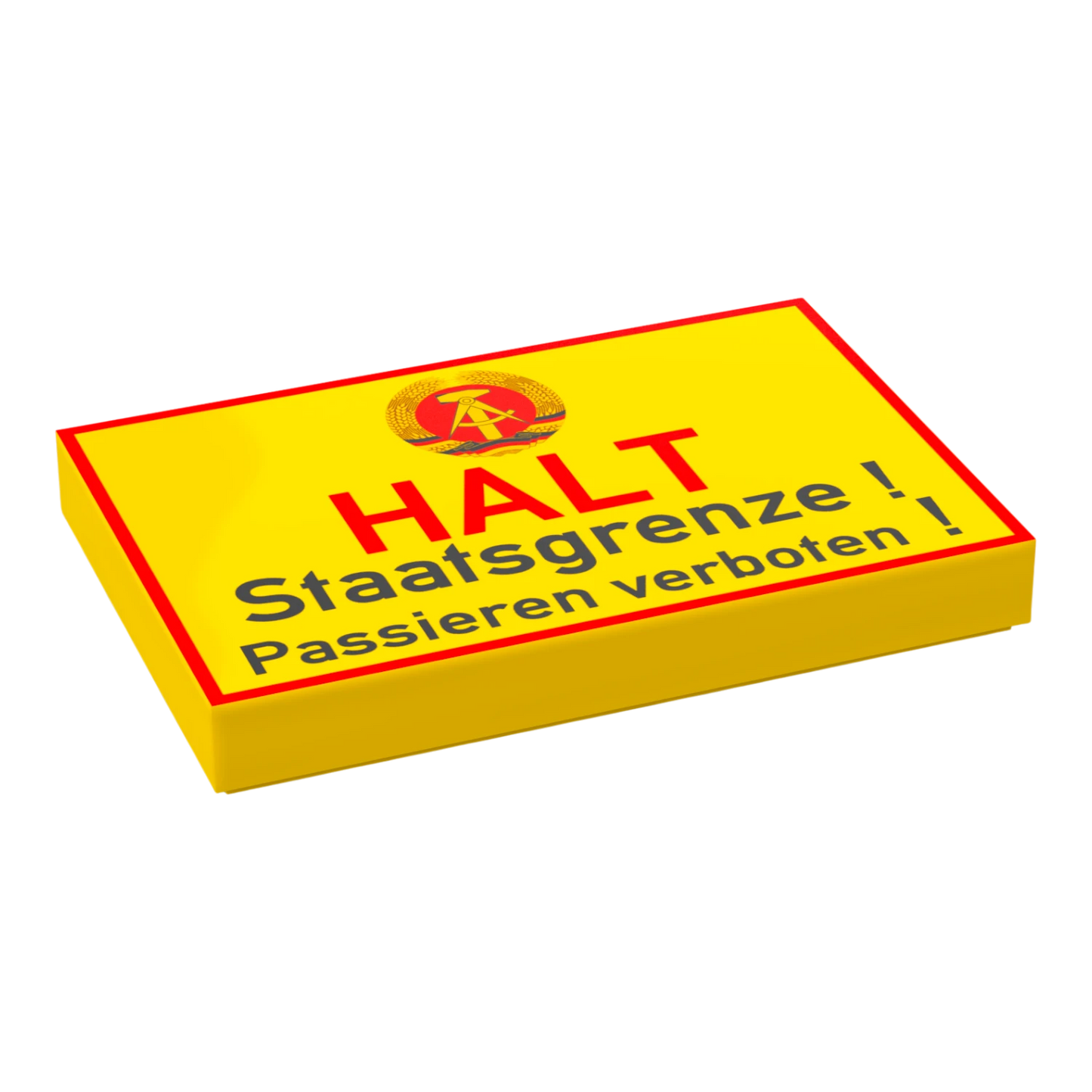 Bedruckte LEGO® Fliese 2x3 - Halt Staatsgrenze DDR