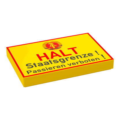Bedruckte LEGO® Fliese 2x3 - Halt Staatsgrenze DDR
