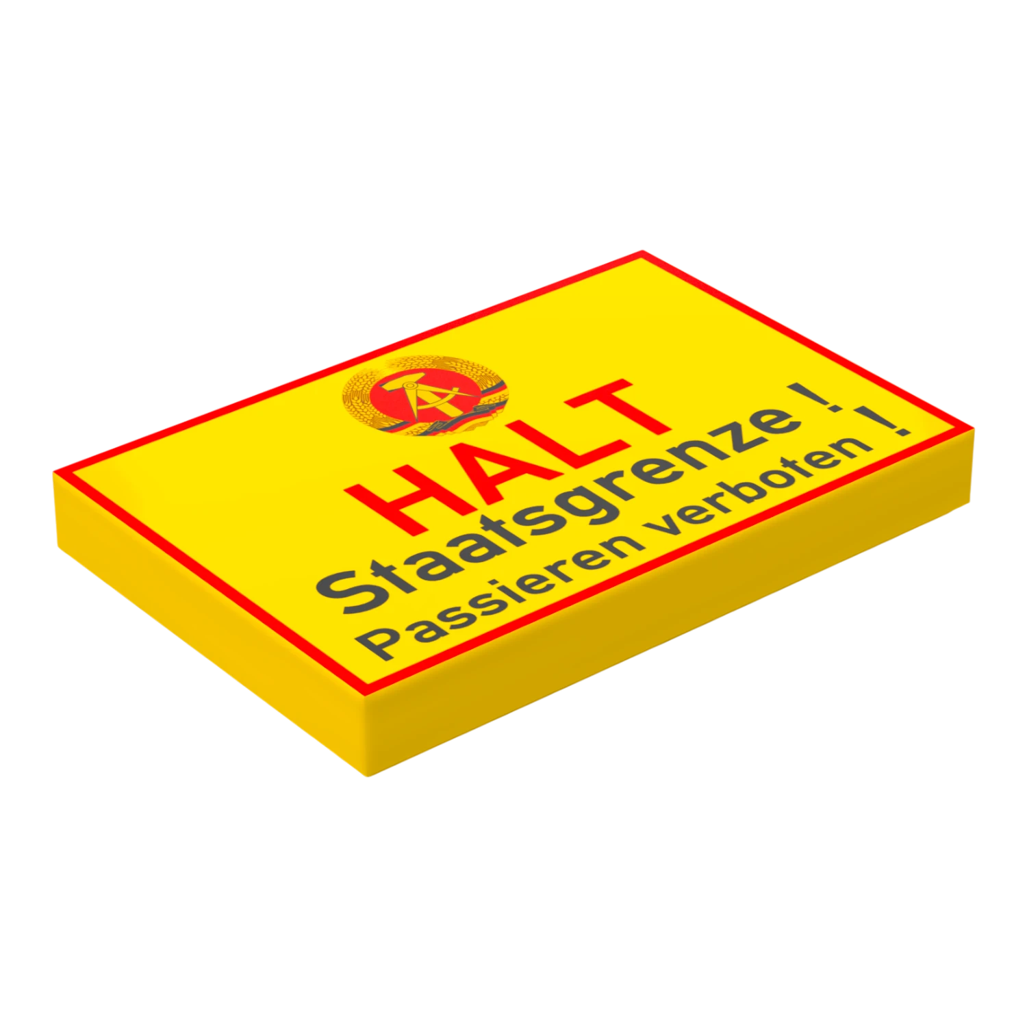 Bedruckte LEGO® Fliese 2x3 - Halt Staatsgrenze DDR
