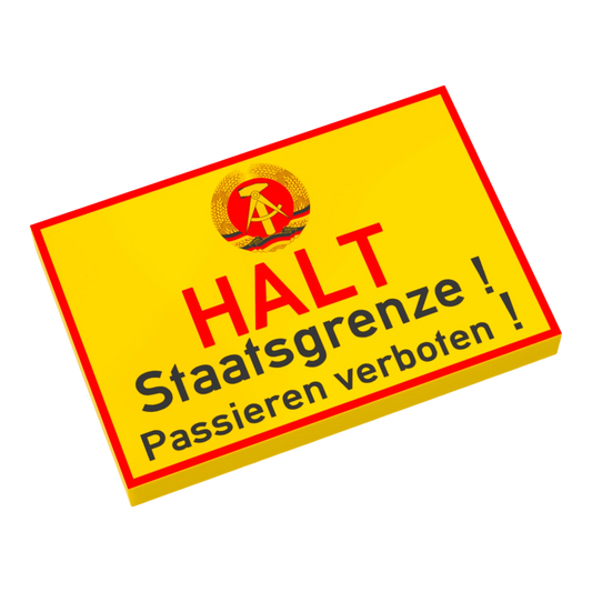 Bedruckte LEGO® Fliese 2x3 - Halt Staatsgrenze DDR