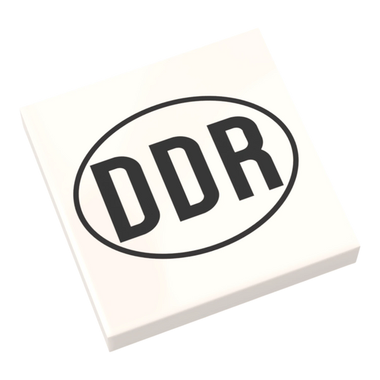 Bedruckte LEGO® Fliese 2x3 - DDR Oval