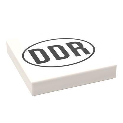 Bedruckte LEGO® Fliese 2x3 - DDR Oval