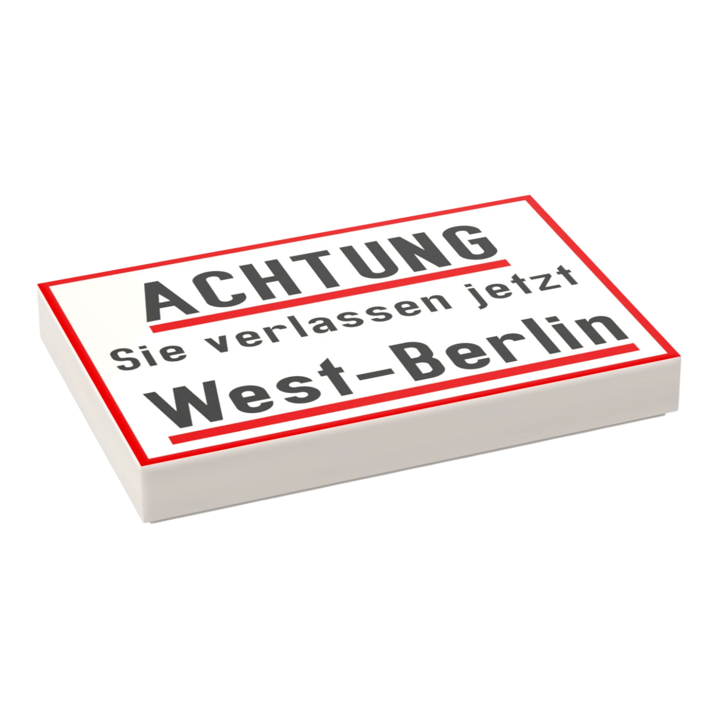 Bedruckte LEGO® Fliese 2x3 - ACHTUNG