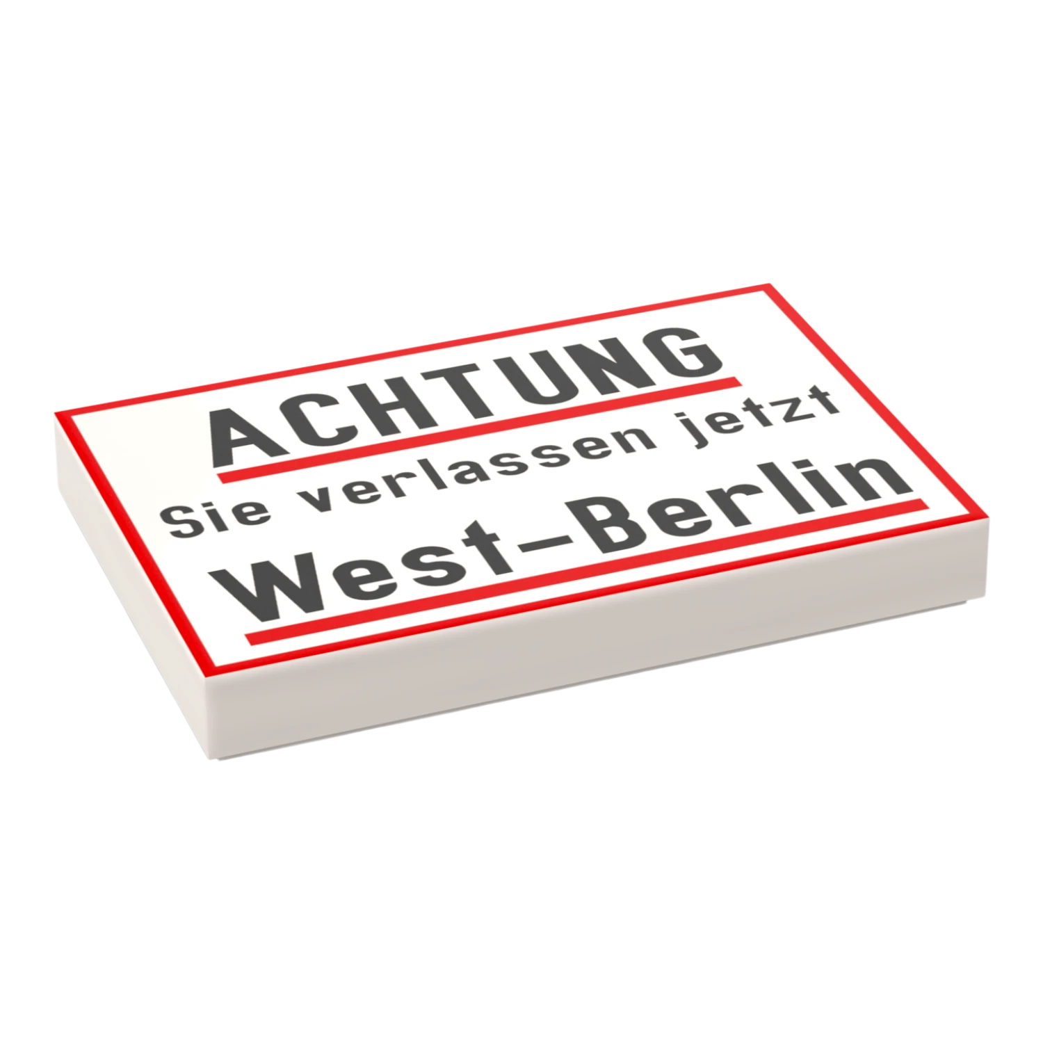 Bedruckte LEGO® Fliese 2x3 - ACHTUNG