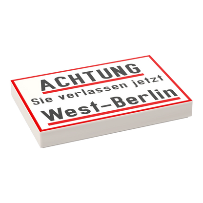 Bedruckte LEGO® Fliese 2x3 - ACHTUNG
